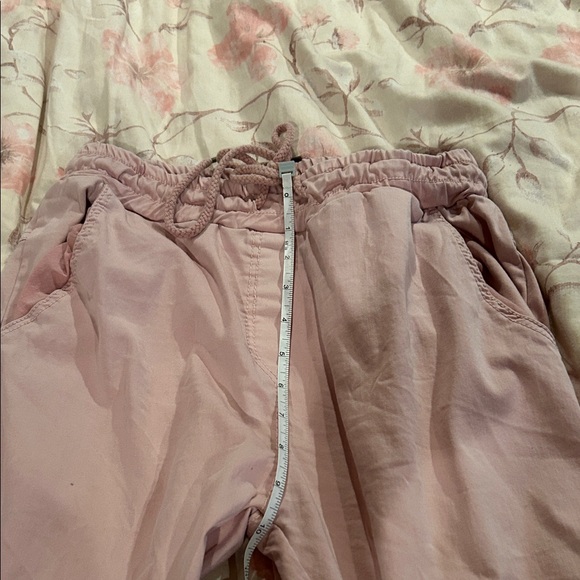 Venti6 NWOT Pink Stretchy Freyed Hem Joggers. Drawstring Waist . Soft Size S - Picture 8 of 10